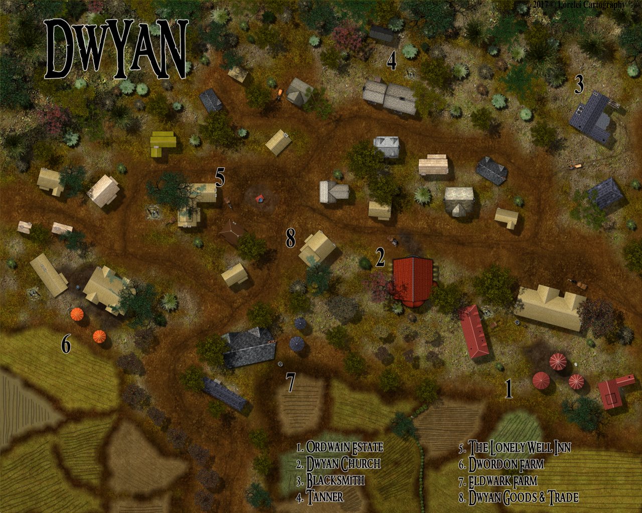 Nibirum Map: dwyan village by Lorelei